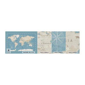 Fototapeta Próbka Premium Canvas - Świat w zasięgu ręki - Mapa Świata, Vintage, Grunge - 100x30 cm