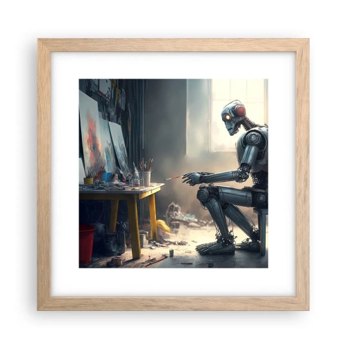 Plakat w ramie jasny dąb - Akt kreacji - 30x30 cm