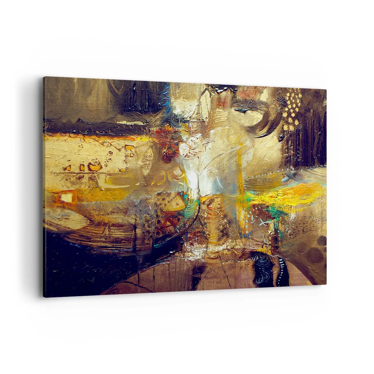 Obraz na płótnie - Abstrakcyjna martwa natura w ciepłych barwach - 100x70cm - Zimno, cieplej, gorąco - Nowoczesna dekoracja ścienna do salonu, kuchni i sypialni ARTTOR