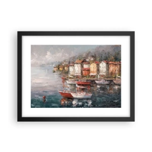 Plakat w czarnej ramie - Romantyczna przystań - 40x30 cm