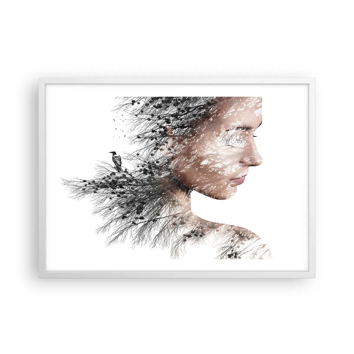Plakat w białej ramie - Duch lasu - 70x50 cm