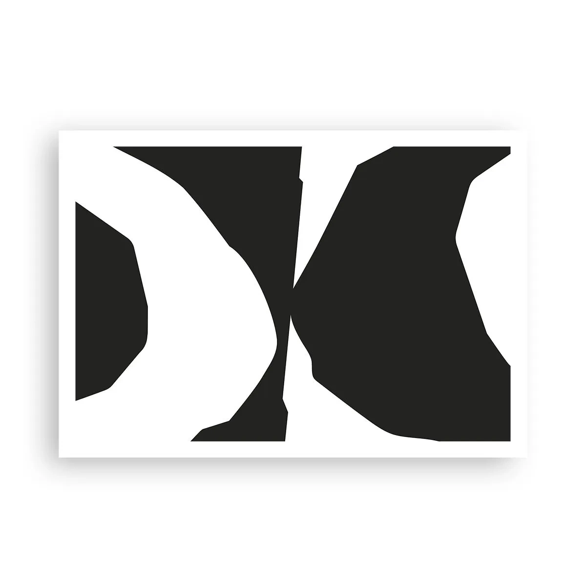 Plakat - Abstrakcyjny kontrastowy wzór w czerni i bieli - 100x70cm - Pozytyw -negatyw - Nowoczesna dekoracja ścienna do salonu i sypialni ARTTOR