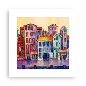 Plakat - Miasto jak z bajki - 30x30 cm