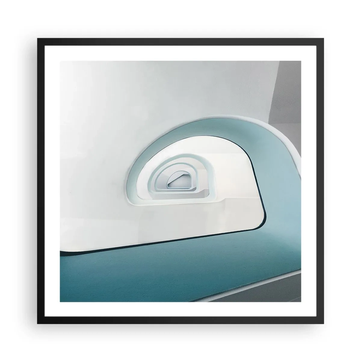 Plakat w czarnej ramie - Do dna błękitu - 60x60 cm