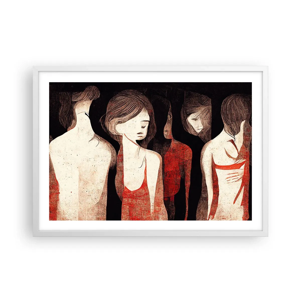 Plakat w białej ramie - Madonny z ciemności - 70x50 cm