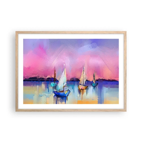 Plakat w ramie jasny dąb - Kierunek: szerokie wody - 70x50 cm