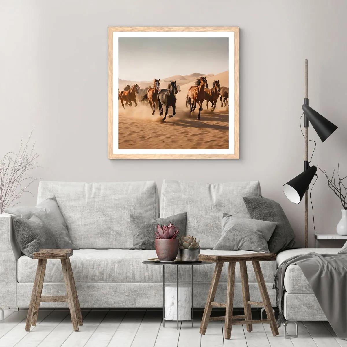 Plakat w ramie jasny dąb - Wolne jak wiatr - 40x40 cm