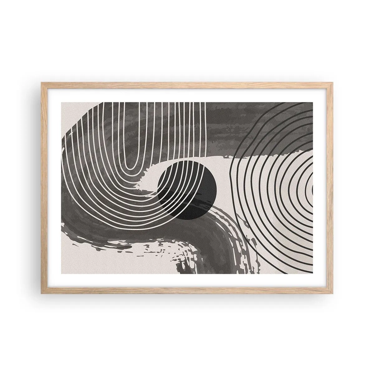 Plakat w ramie jasny dąb - Owal zwycięża - 70x50 cm