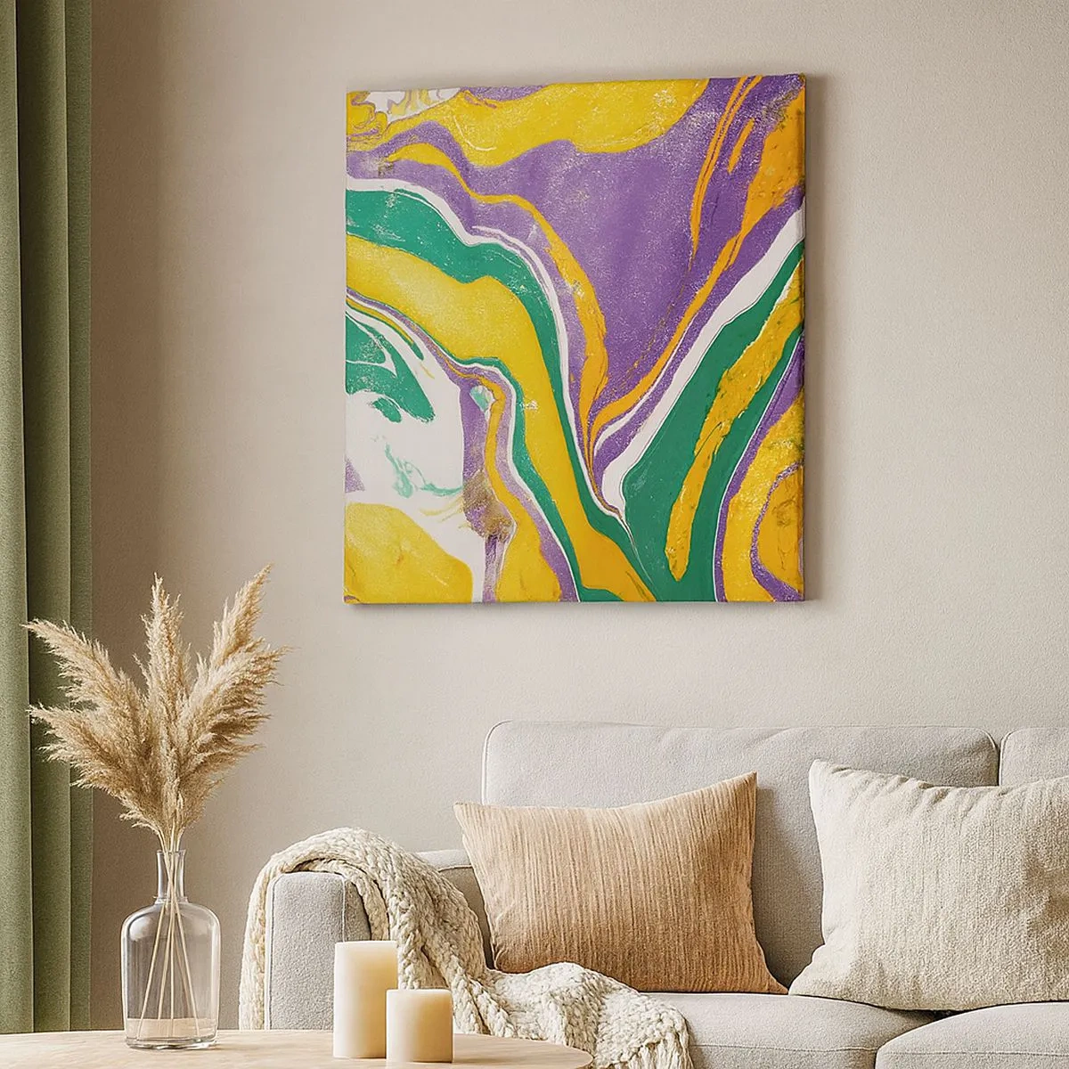 Obraz na płótnie - Fale barw - 30x30 cm