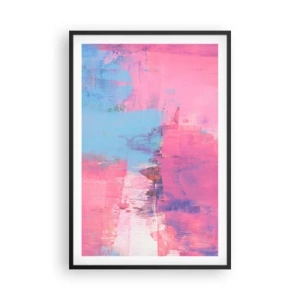 Plakat w czarnej ramie - Róż, błękit i szczypta światła - 61x91 cm