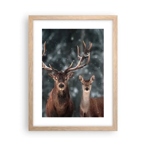 Plakat w ramie jasny dąb - Pan lasu z małżonką - 30x40 cm