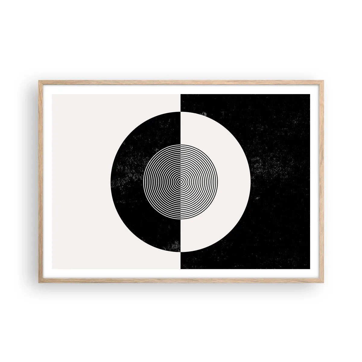 Plakat w ramie jasny dąb - Harmonia w czerni i bieli - 100x70 cm