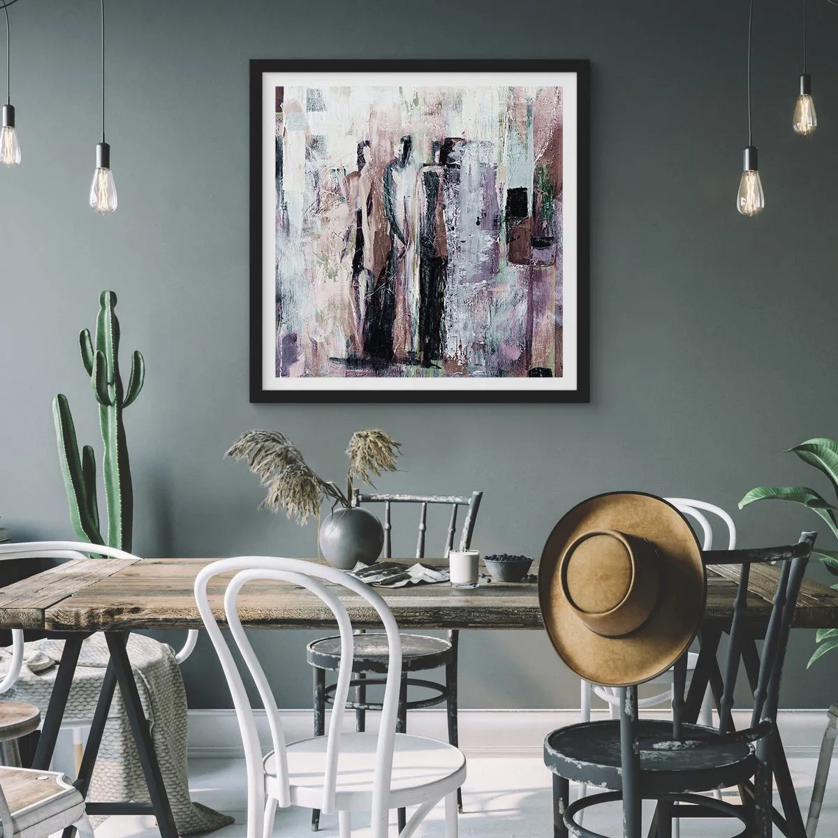 Plakat w czarnej ramie - Tajemnicza trójka - 60x60 cm