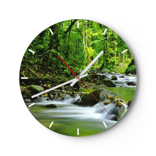 Zegar ścienny - Popłynąć w morzu zieleni - 40x40 cm