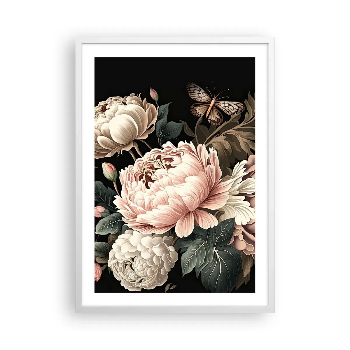 Plakat w białej ramie - W barokowym stylu - 50x70 cm