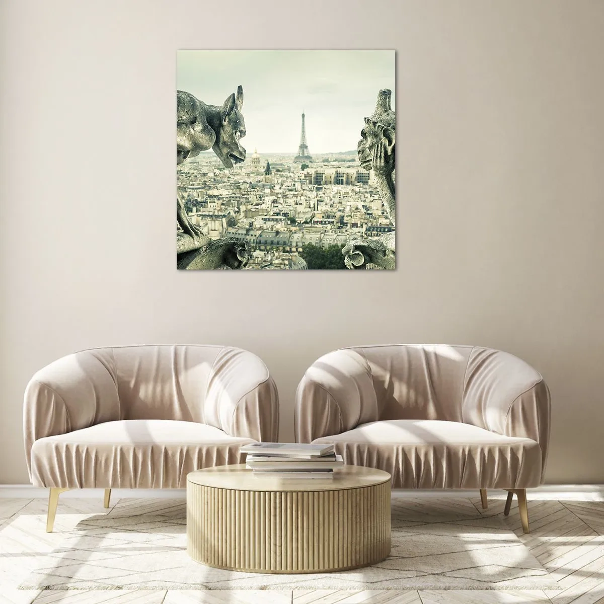 Obraz na szkle - Paryskie pogaduchy - 70x70 cm