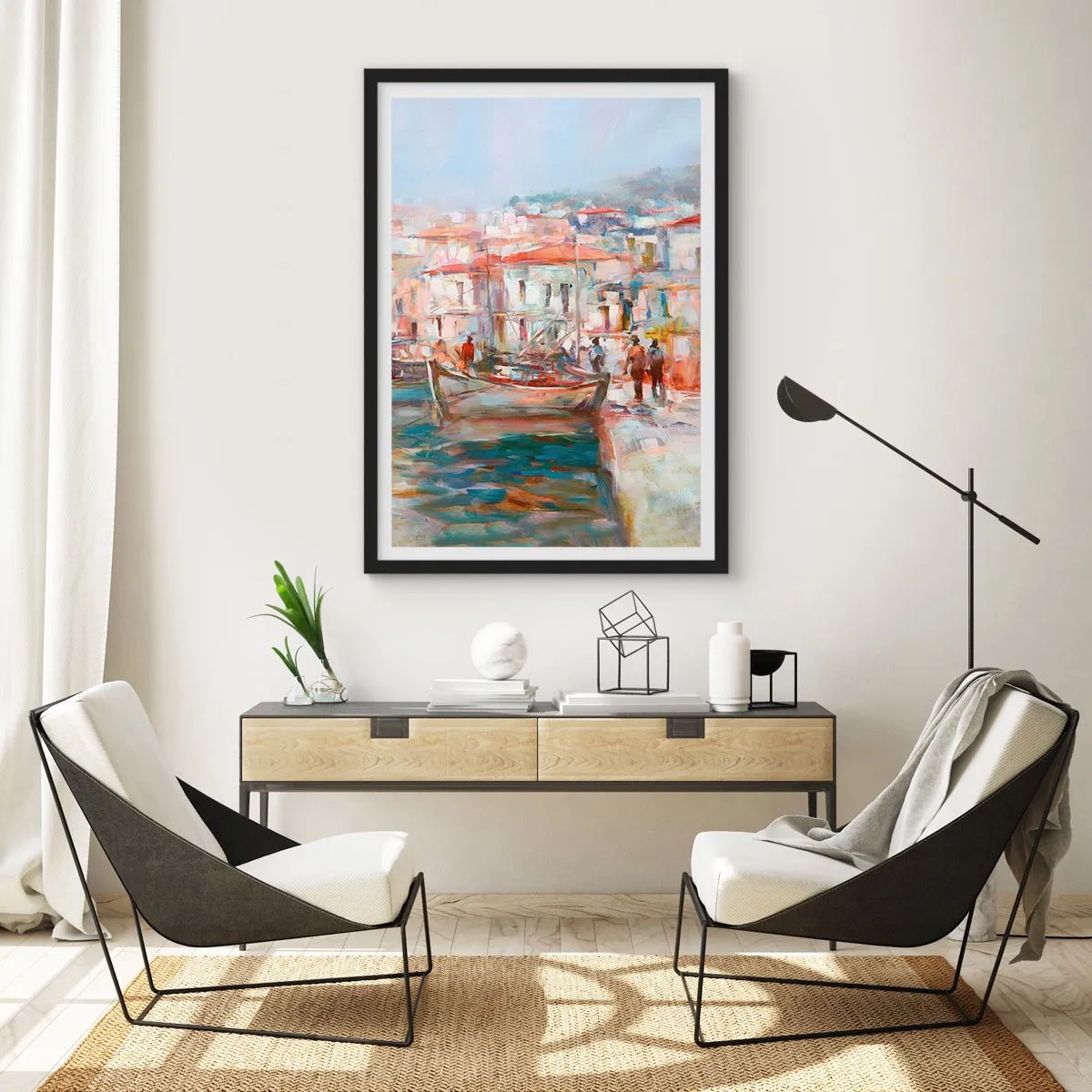 Plakat w czarnej ramie - Pastelowe wakacje - 70x100 cm