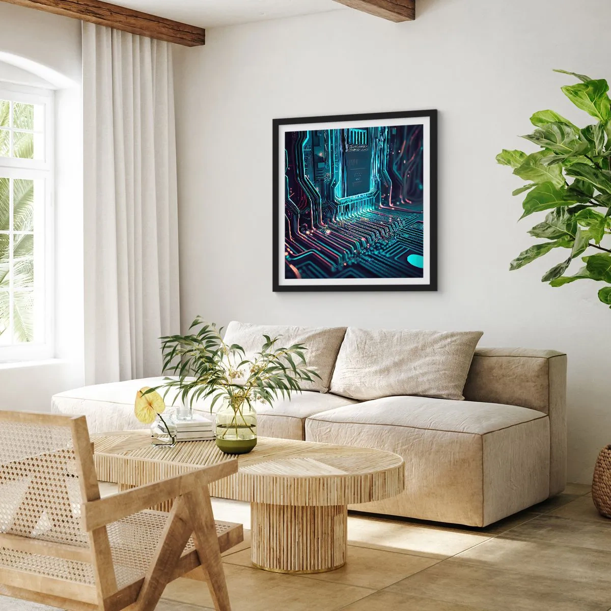 Plakat w czarnej ramie - Tak sobie myślę… - 30x30 cm