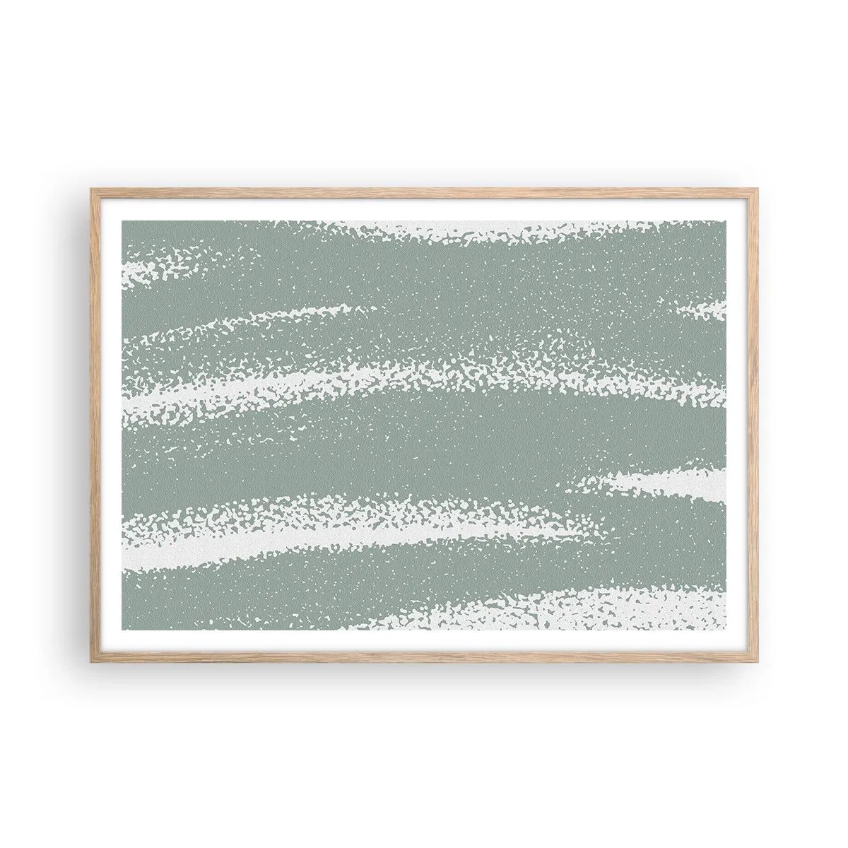 Plakat w ramie jasny dąb - Abstrakcja w zimowym klimacie - 100x70 cm