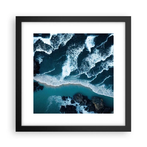 Plakat w czarnej ramie - Otulone falami - 30x30 cm