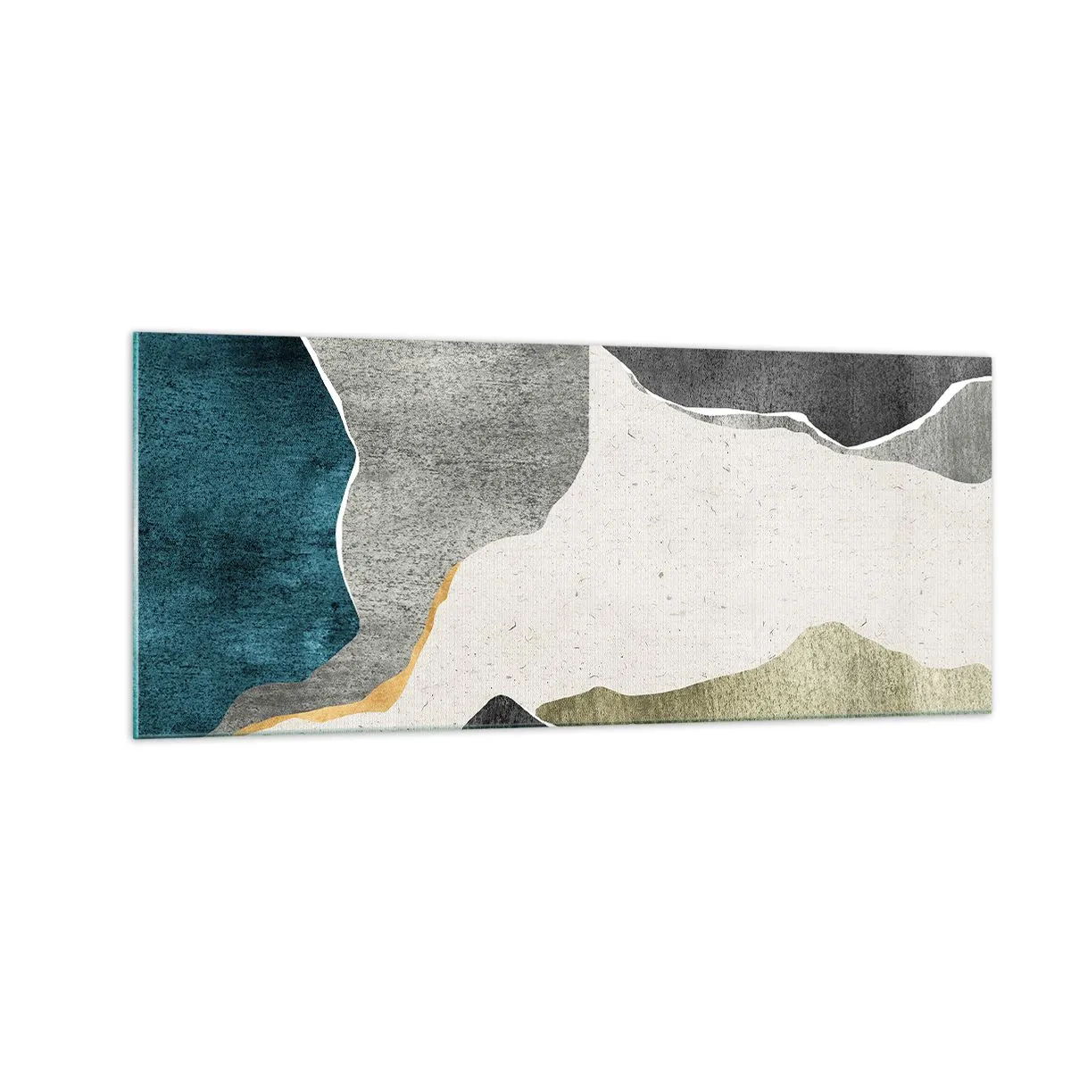 Obraz na szkle - Mozaikowa kompozycja z nitką złota - 100x40 cm