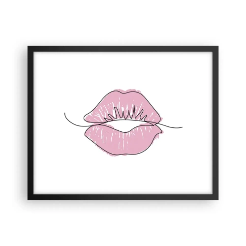Plakat w czarnej ramie - Gotowy do pocałunku? - 50x40 cm