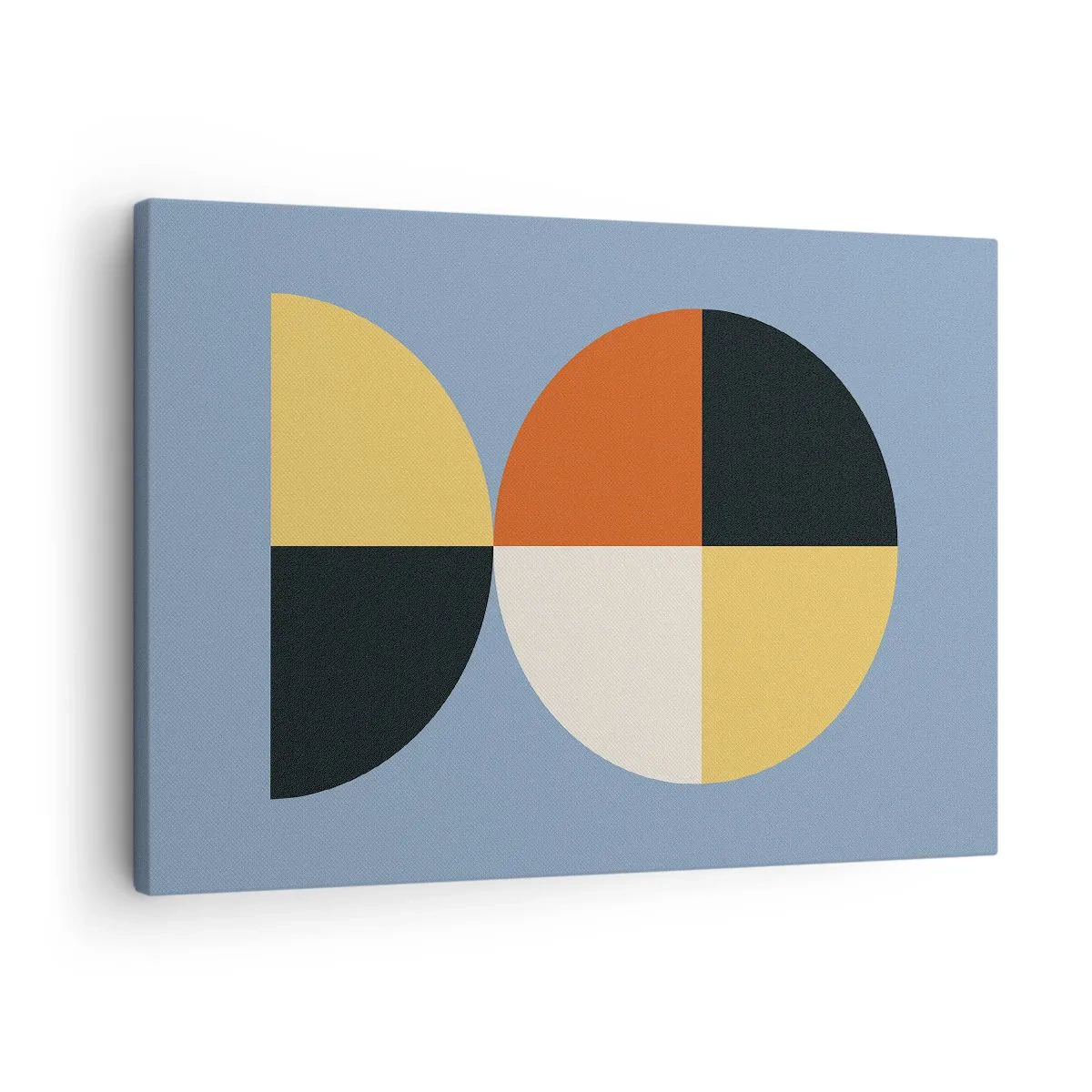 Obraz na płótnie - Geometryczne koła na błękitnym tle - 70x50cm - Patrz i licz - Nowoczesna dekoracja ścienna do salonu i sypialni ARTTOR