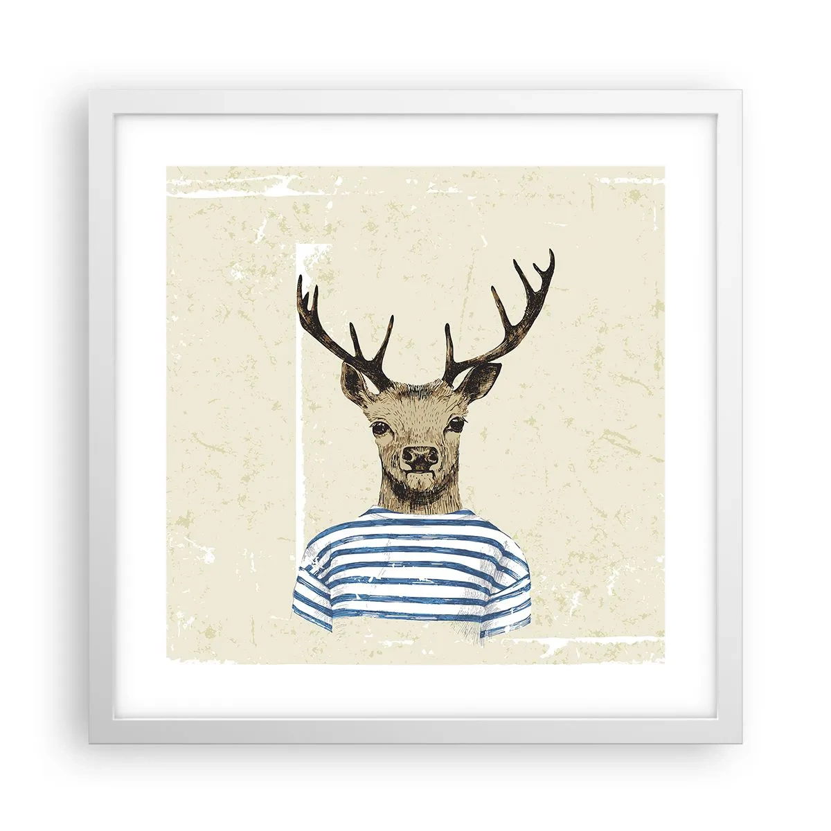 Plakat w białej ramie - Bo lubię koszulki w paski! - 40x40 cm