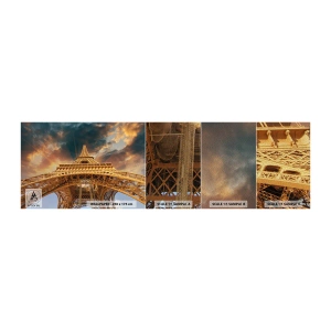 Fototapeta Próbka Premium Sand - Jak ludzkość sięgnęła nieba - Wieża Eiffla, Architektura, Paryż - 100x30 cm