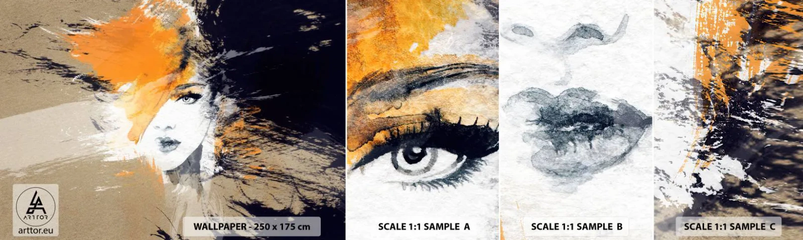 Fototapeta Próbka Samoprzylepna Deluxe Sticker - I staje się światło - Abstrakcja, Twarz Kobiety, Kobieta - 100x30 cm