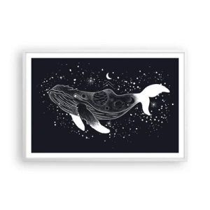 Plakat w białej ramie - W oceanie wszechświata - 91x61 cm