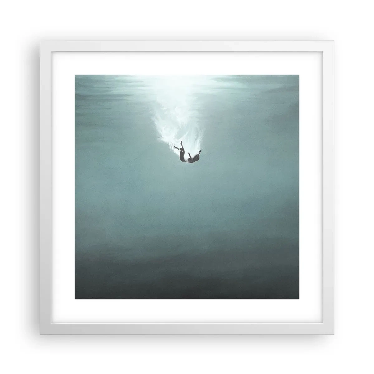 Plakat w białej ramie - W objęciach oceanu - 40x40 cm