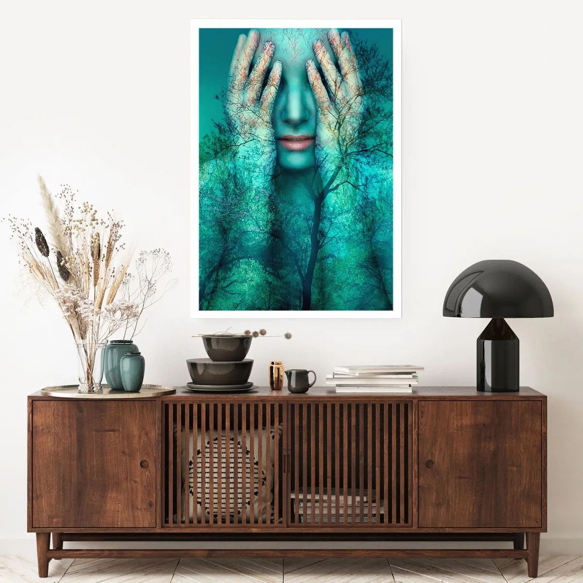 Plakat - Zanurzona w błękicie - 70x100 cm