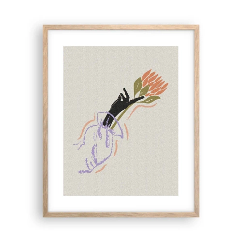 Plakat w ramie jasny dąb - Siostrzany dotyk - 40x50 cm