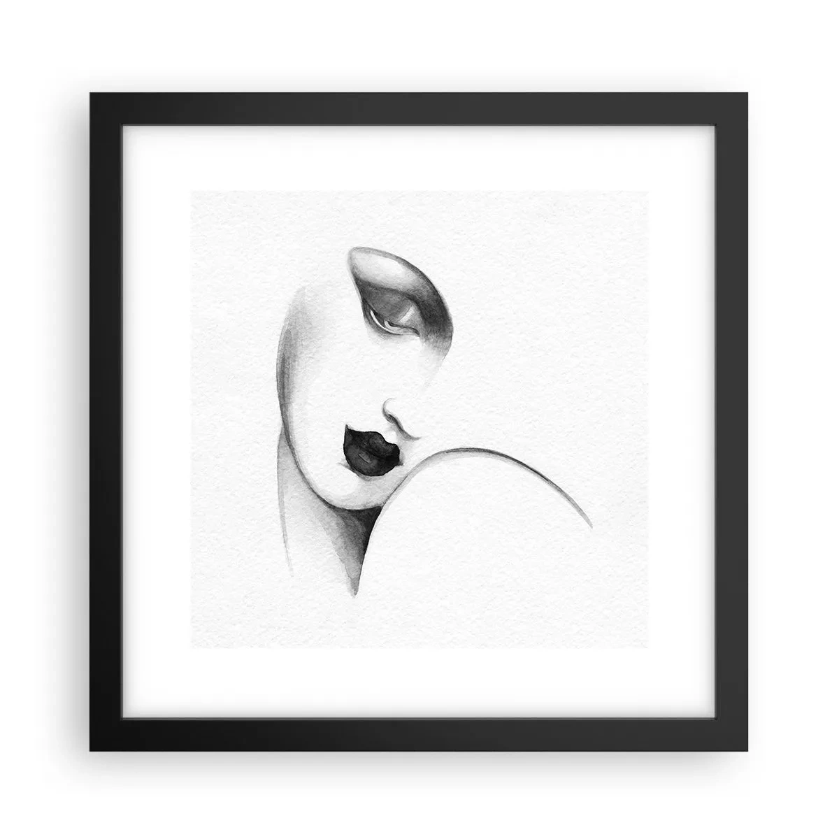Plakat w czarnej ramie - W stylu Łempickiej - 30x30 cm