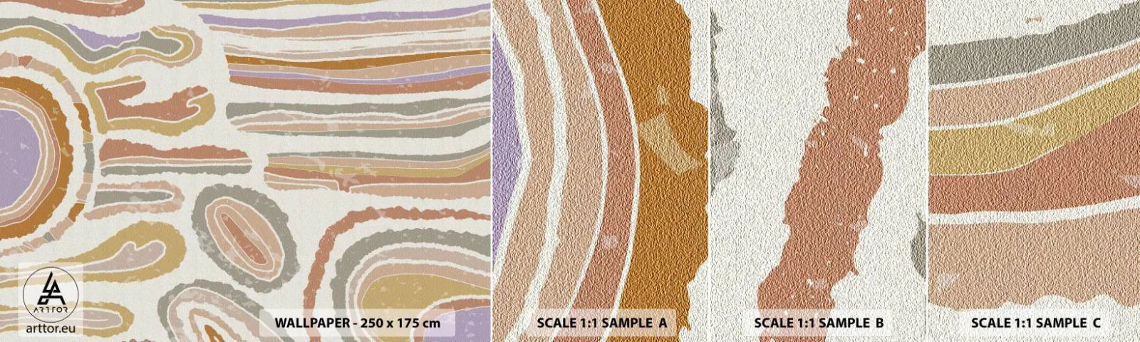 Fototapeta Próbka Samoprzylepna Deluxe Sticker - Barwne przekroje - Pastelowe, Boho, Minimalistyczny - 100x30 cm