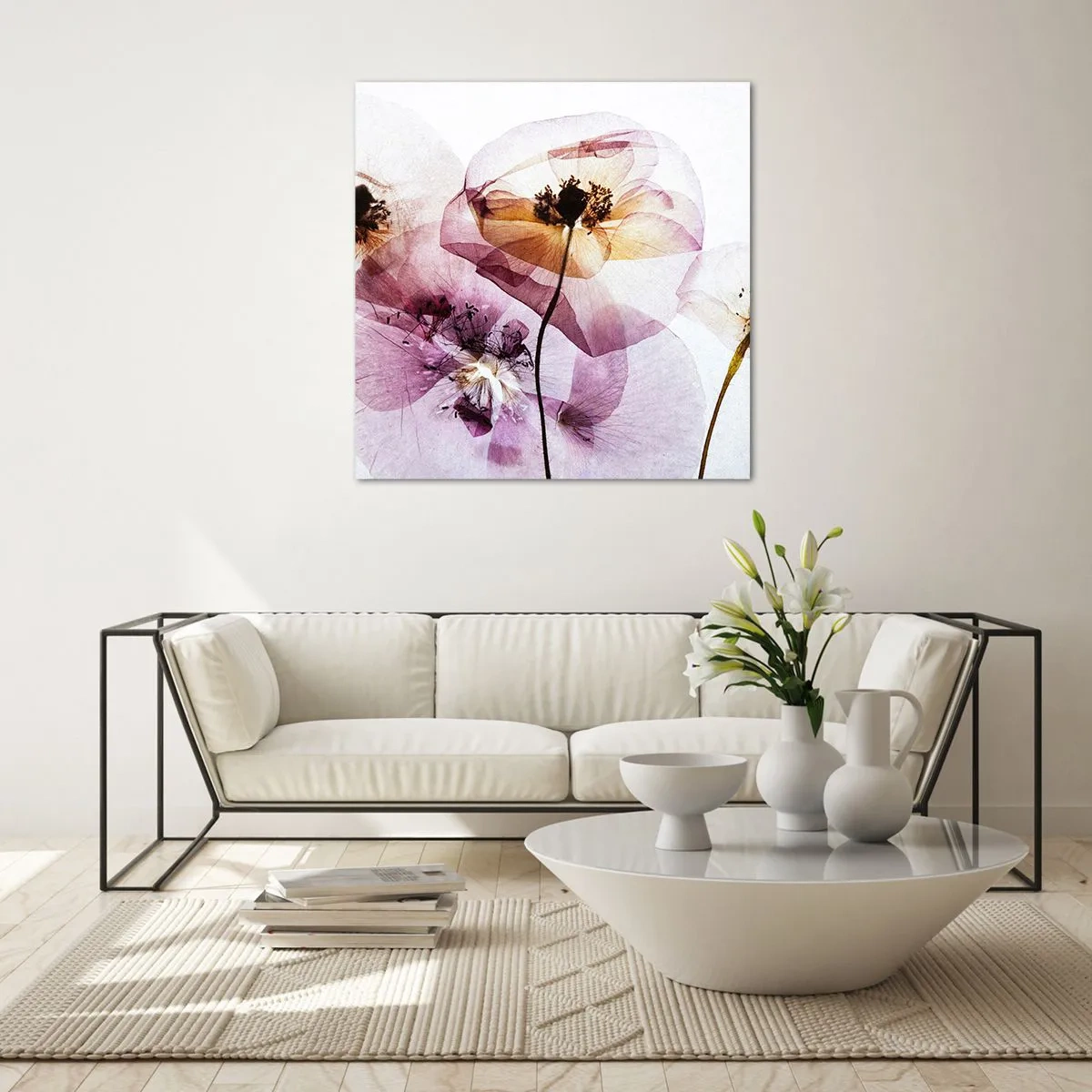 Obraz na szkle - Kwiatów ciała przezrocze - 60x60 cm