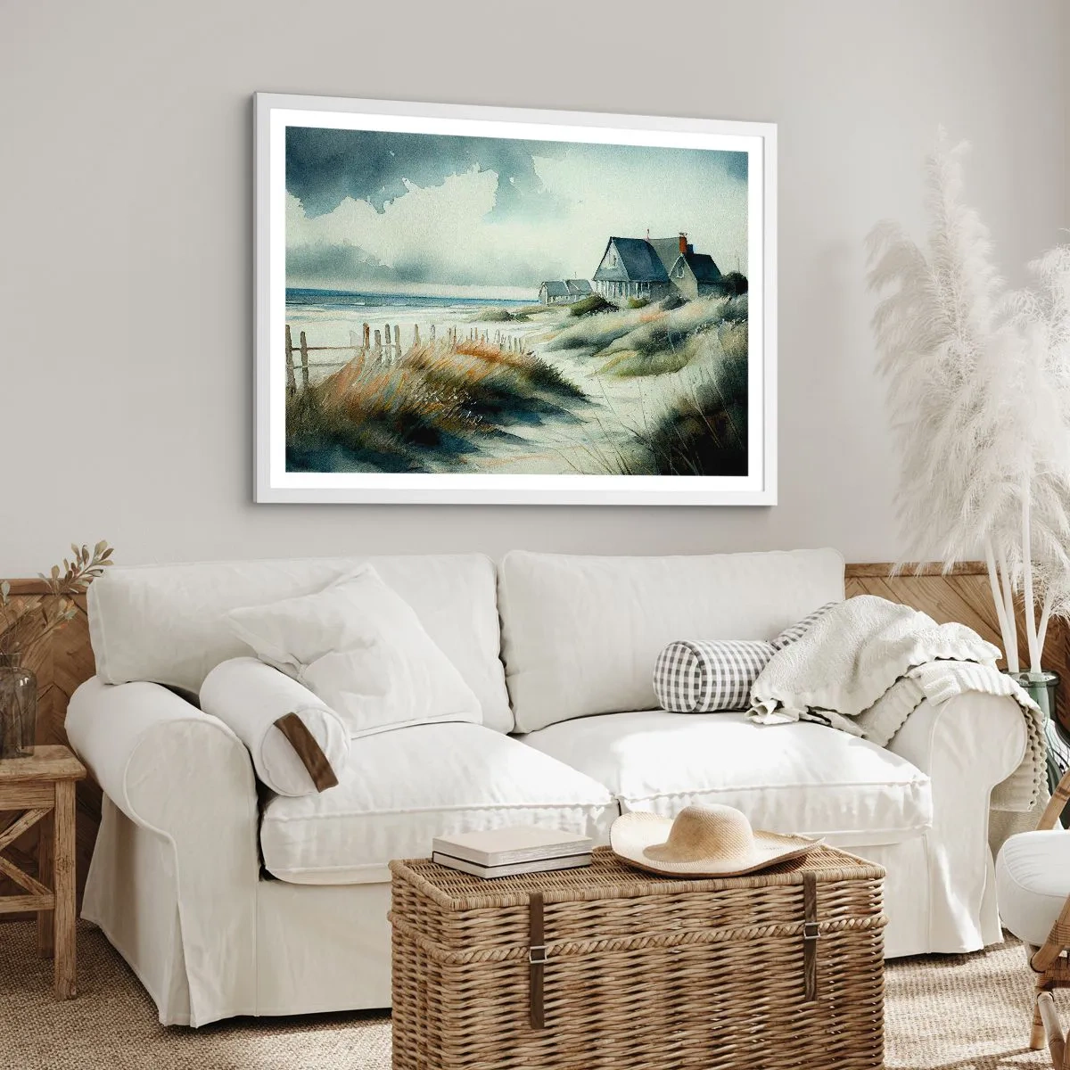 Plakat w białej ramie - Z dala od zgiełku - 100x70 cm