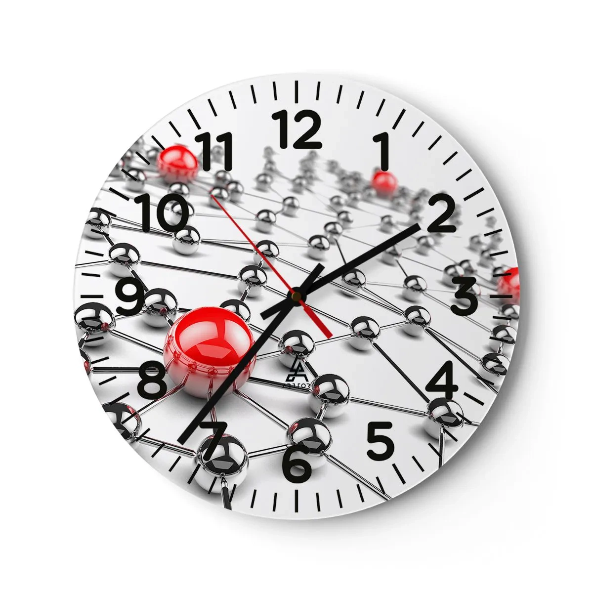 Zegar ścienny - Srebrzysta sieć - 30x30 cm