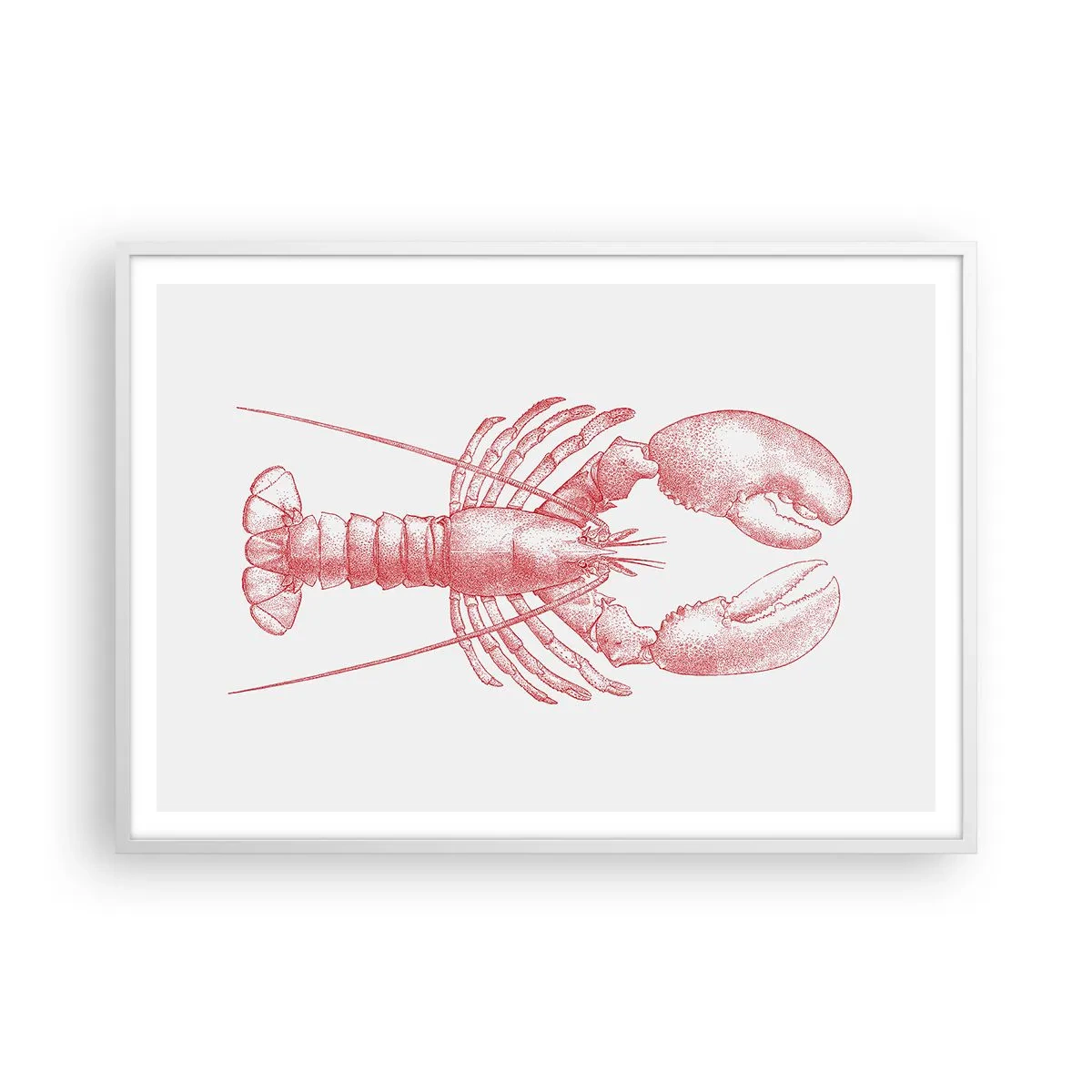 Plakat w białej ramie - Homar godny Homera - 100x70 cm