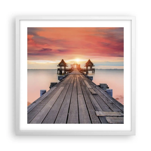 Plakat w białej ramie - Zachód na wschodzie - 50x50 cm
