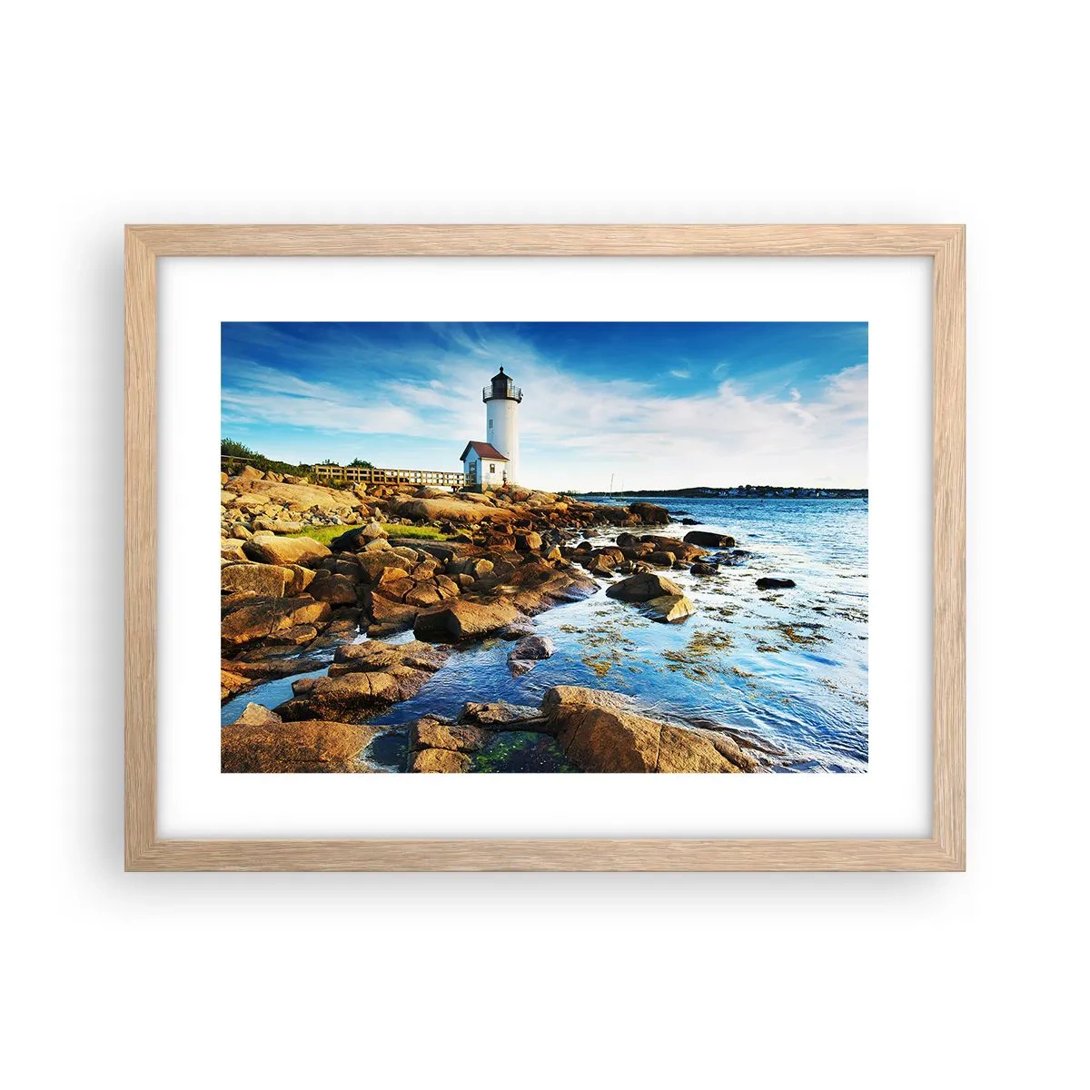 Plakat w ramie jasny dąb - Wracajcie szczęśliwie, czekam - 40x30 cm