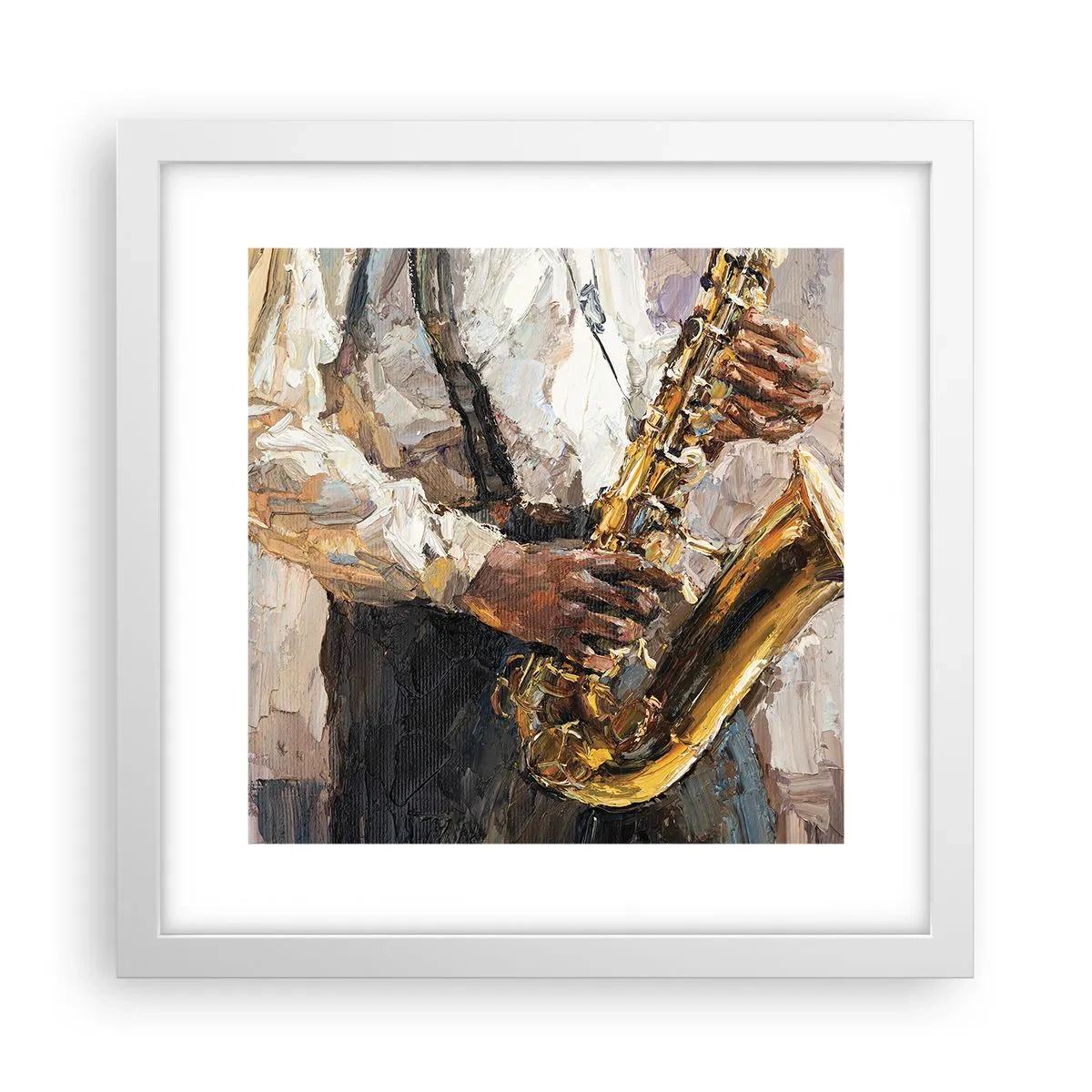 Plakat w białej ramie - Czas na solo - 30x30 cm