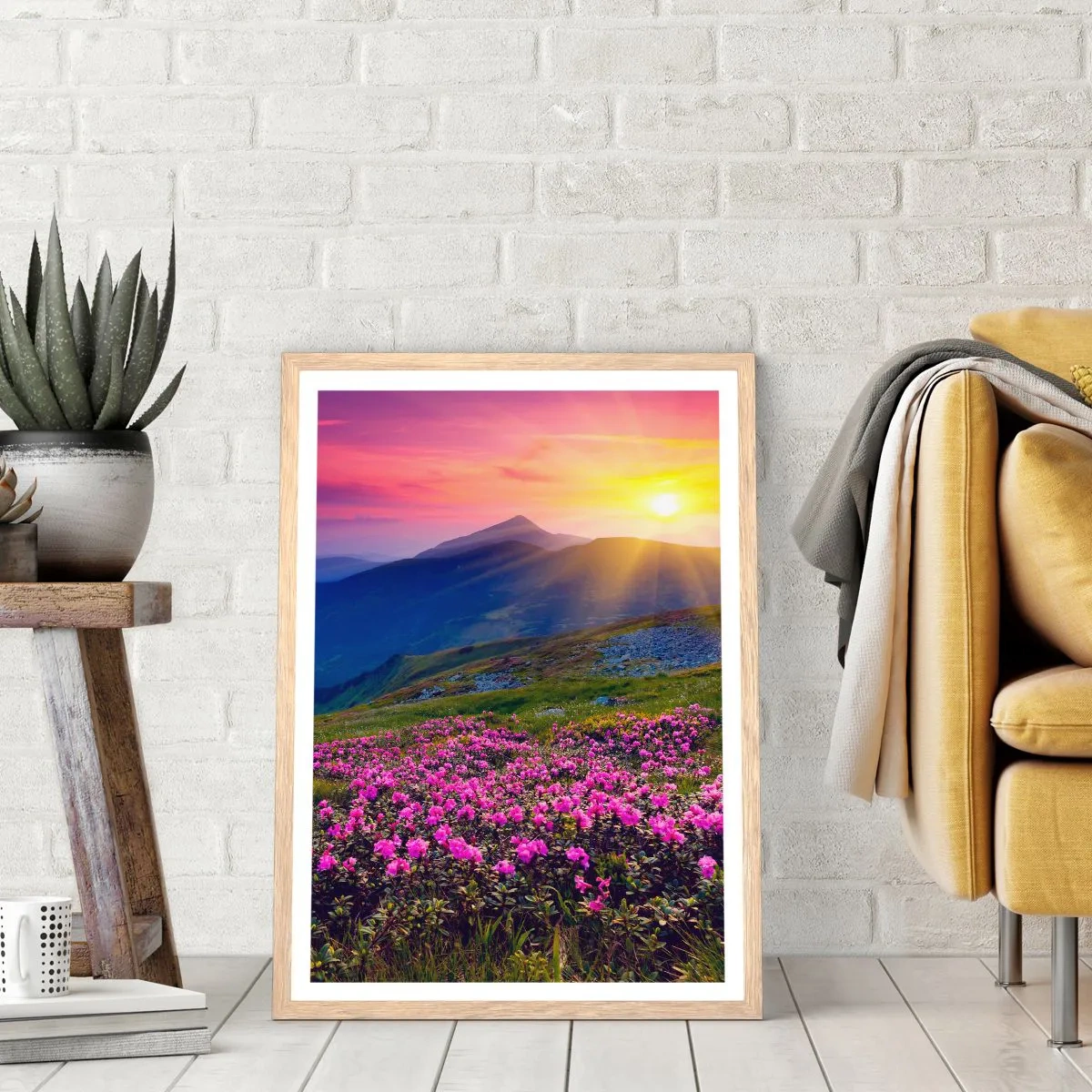 Plakat w ramie jasny dąb - … A dokoła pachnie kosodrzewina i wonieją zioła - 70x100 cm