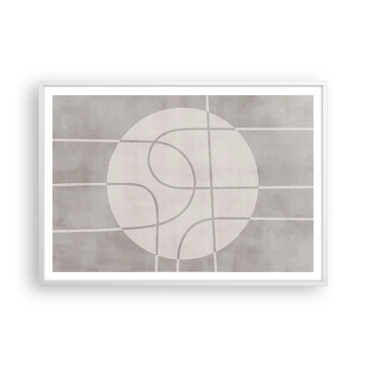 Plakat w białej ramie - Koliście i na wprost - 100x70 cm