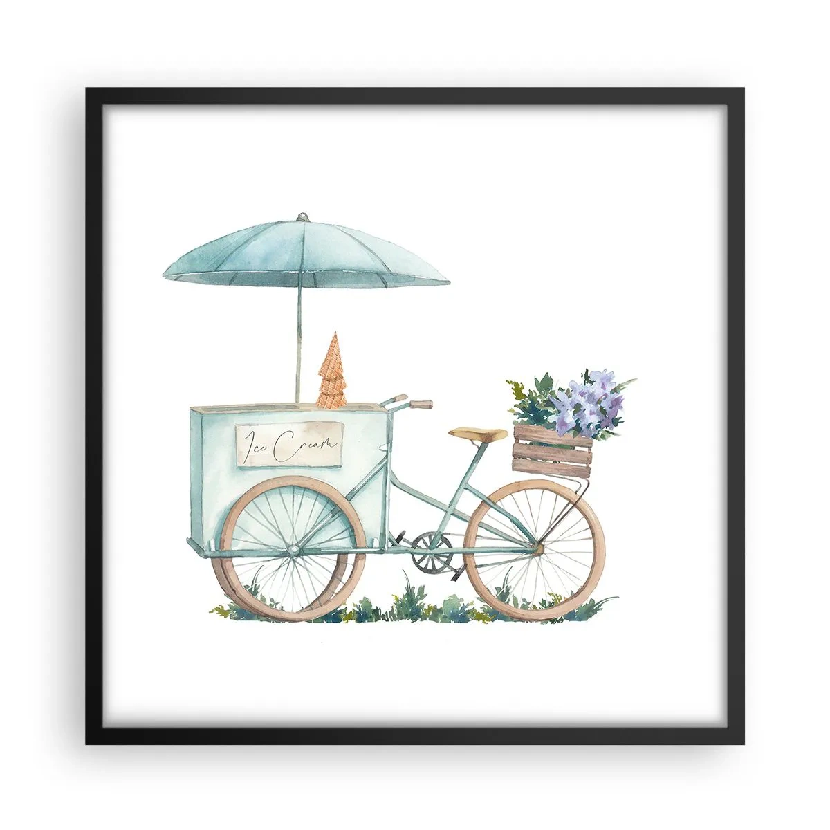 Plakat w czarnej ramie - Słodkie wspomnienie lata - 50x50 cm