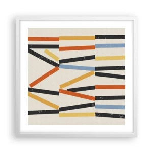 Plakat w białej ramie - Kompozycja na poziomie - 50x50 cm