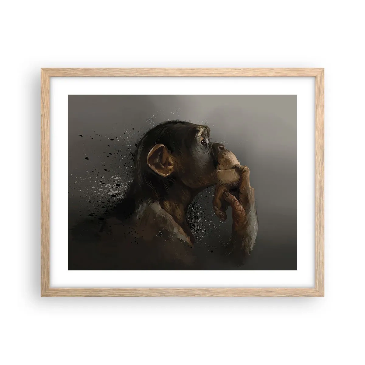 Plakat w ramie jasny dąb - Z pewnością myśliciel - 50x40 cm