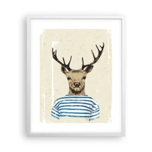 Plakat w białej ramie - Bo lubię koszulki w paski! - 40x50 cm