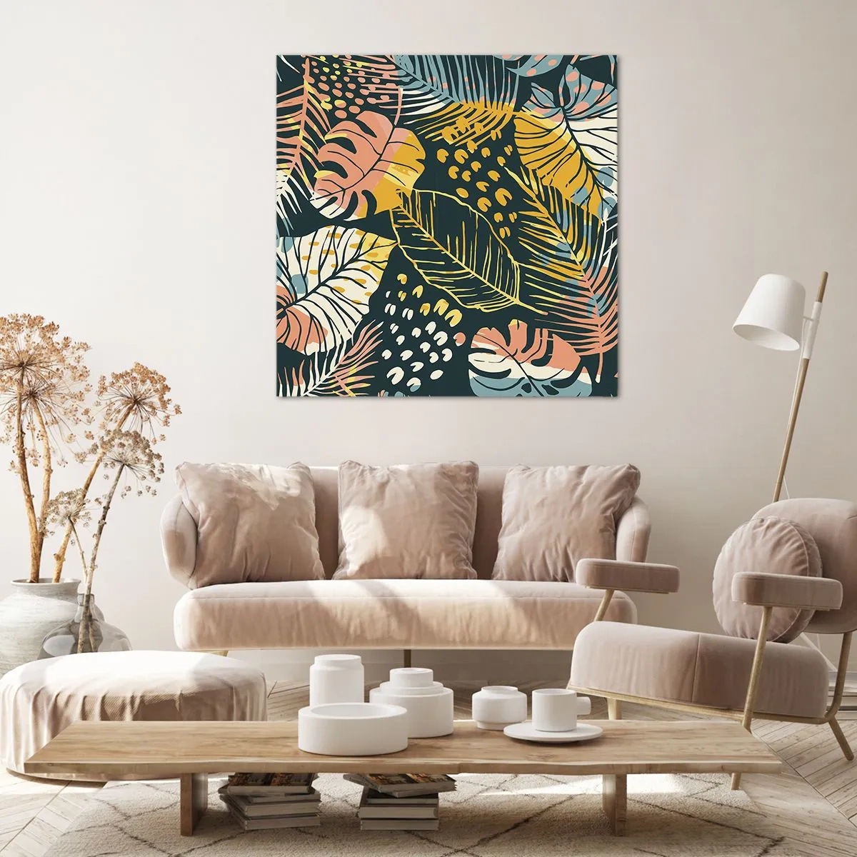 Obraz na płótnie - Liściasta fantazja - 60x60 cm